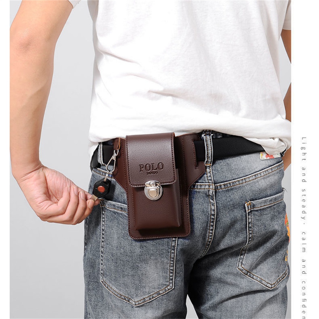 Bolsa De Cintura De Couro Masculina , Cinto Para Celular , Tipo ...