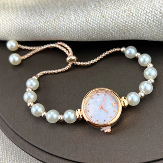 Relógio de quartzo elegante para mulheres com pulseira de contas ajustável - Moderno e versátil. em Oferta na Shopee