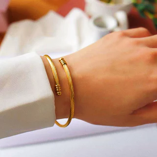 Pulseira De Corda De Fio Feminina Elegante Ajustável Aço Inoxidável Design Versátil Unissex BR5532