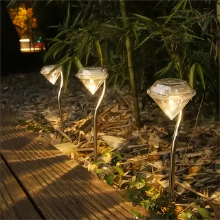1pc Solar Jardim Decorações Ao Ar Livre LED Cristal Luz Estaca Caminho Luzes Para Paisagem Passarela Quintal Deck Gramad