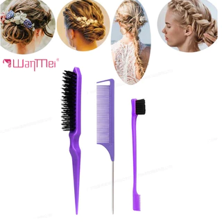 Conjunto De Ferramentas De Cabelo De Três Peças Com Pente De Cauda Pontiaguda , Provocador , Escova De Sobrancelha , Ace em Oferta na Shopee
