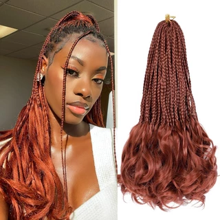 Peruca De Cabelo De Crochê Africano Preto Feminino Tranças Sujas Finalizada Trançado Rabo De Cavalo 16 Unidades/Pacote