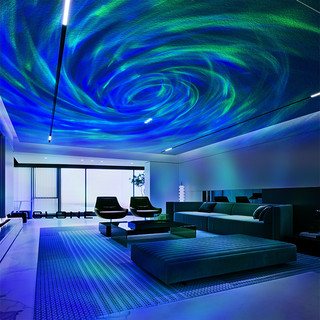Projetor LED RGB com efeito aurora polar, sete cores, lanterna ambiente para sala ou cabeceira. — foto 7 — Achou Levou Brasil