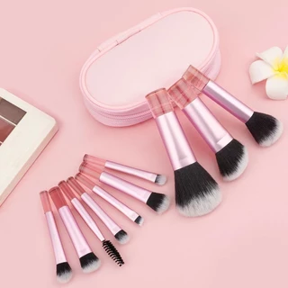 Portátil viagem 10 Mini pincéis de maquiagem portátil solto pó escova Super macio estudante barato conjunto completo fer