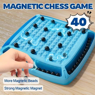 Jogo De Xadrez Magnético Diversão Família 40 Pçs Pedras Magnéticas Montessori Quebra-Cabeça Brinquedo Para Crianças E Ad