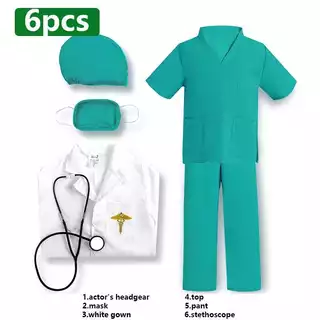 Crianças casaco branco roupas de enfermeira pequeno médico roupas cirúrgicas crianças Anti-epidemia meninos meninas Anti