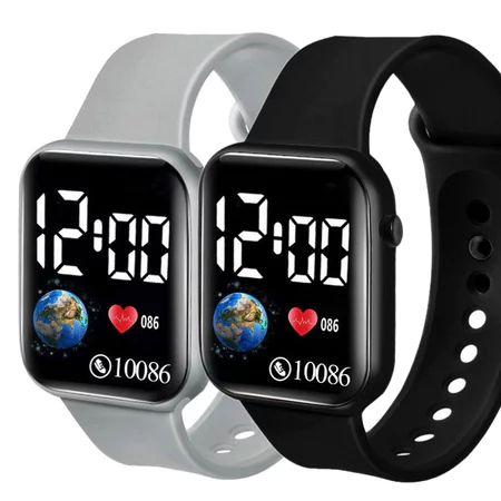 Compre 1 E Ganhe 1 Grátis – Relógio Esportivo LED Luminoso Infantil Com Display Digital Presente Para Estudantes