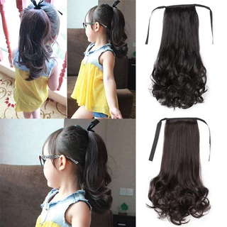 Peruca De Rabo De Cavalo Infantil De 38 Cm , Acessório De Extensão De Cabelo Sintético