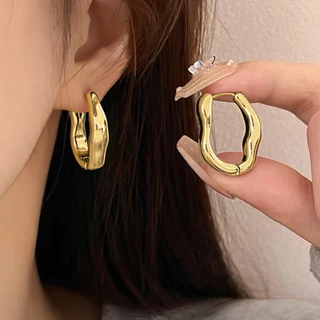 1 par simples moda Irregular geométrica única moda francesa luz luxo temperamento senhoras diário All-Match estilo legal
