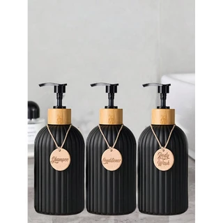 3pcs 500ml banheiro Shampoo Gel de banho condicionador listras Sub-engarrafamento