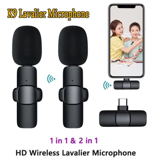 Microfone De Lapela K9 Type C Dispositivo De Gravação De Áudio E Vídeo Sem Fio Um Para Dois Smartphone Câmera De Jogos A