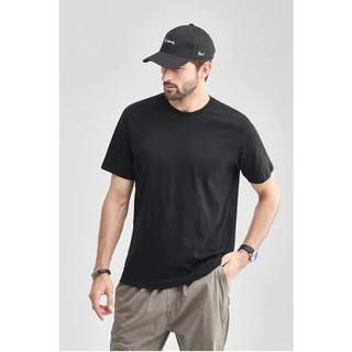 Camisa masculina de algodão puro de alta qualidade camiseta Regular masculina Regular All-Match @-