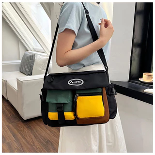 Bolsa mensageiro da moda nacional moda masculina All-Match ins bolsa de ombro mochila pequena de grande capacidade Fema