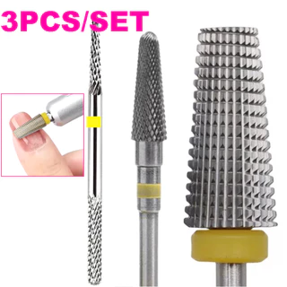 Kit 3 Brocas Profissionais De Tungstênio Gel Unha Porcelana Arte Do Prego Broca Cônica Agulha Nivelamento Acabamento Mov em Oferta na Shopee