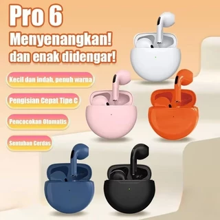 Novo Pro 6 Redução De Ruído TWS Fones De Ouvido Sem Fio Com Microfone Fone Bluetooth Esporte Correndo Para Apple iPhone