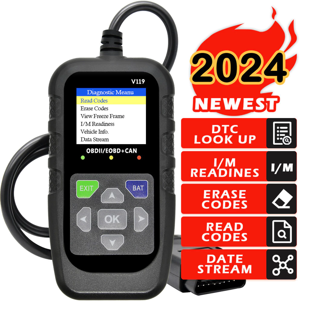 Leitor de Código de Ferramenta de Diagnóstico OBD2 para Carro Testador de Falha Motor EOBD + CAN