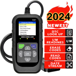 Leitor de Código de Ferramenta de Diagnóstico OBD2 para Carro Testador de Falha Motor EOBD + CAN