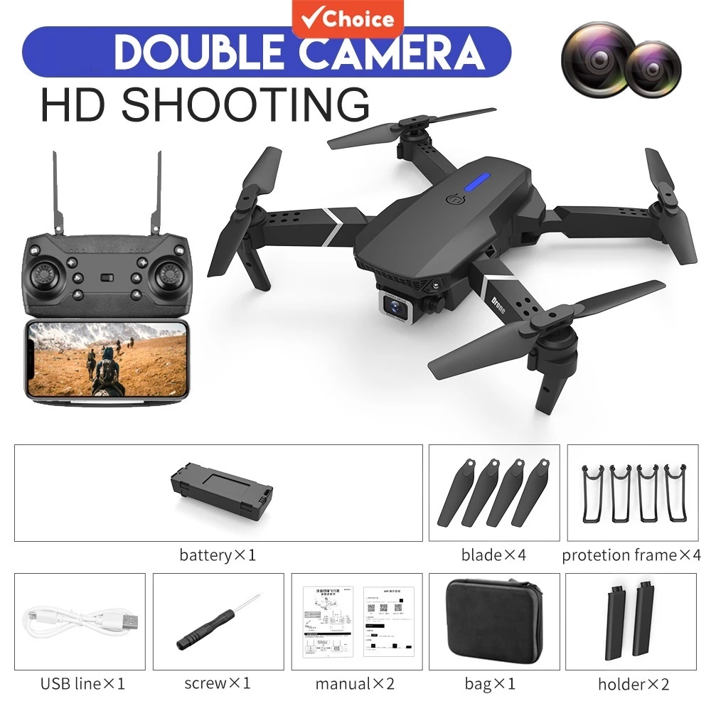 Drone E88 preto