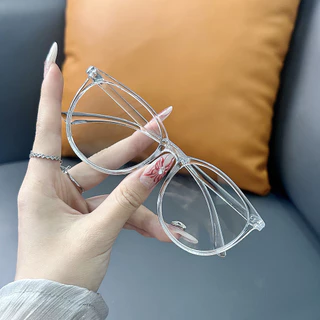 Óculos femininos com armação de plástico Oval transparente, luz Anti-azul, estilo simples e moderno, Material para PC, m