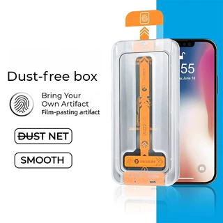 1 Pçs 9H Vidro Temperado Para iPhone XR 14 13 12 11 14 Plus 15 16 PRO MAX Fácil Instalação Kit De Remoção De Poeira Auto