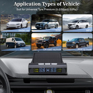 Carro TPMS Sistema De Monitoramento Pressão Dos Pneus Movido A Energia Solar Digital Display LCD Testador Alarme Seguran