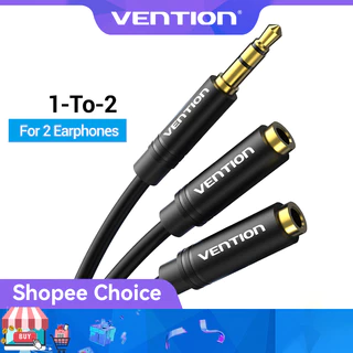 Vention Adaptador Divisor De Cabo De Fone De Ouvido De Conector De 2 Furos De 3.5 Mm Adequado Para iPhone/PS4/switch