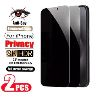 2 Peças Protetor De Tela De Vidro Temperado De Privacidade Anti-Espião Para iPhone 11 Pro/X/XS Película Protetora