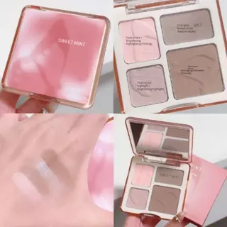 Paleta De Contorno SWEETMINT 4 Em 1 Multifuncional Para Destaque E Sombra