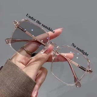 Óculos simples fotocrômicos de armação de luz, óculos Anti-luz azul combinados de rosto liso, óculos da moda, óculos fot