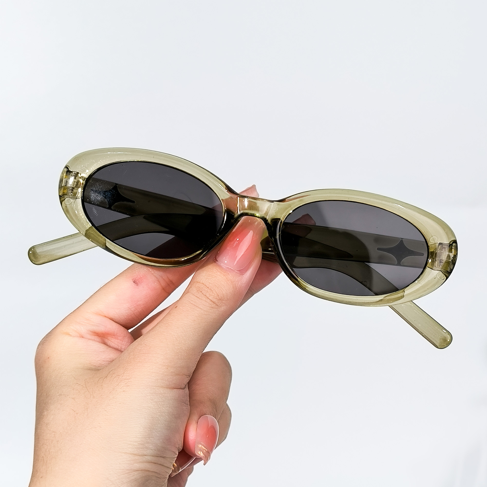 Retro Óculos De Sol Feminino E Masculino Vintage Pequeno Oval 90s