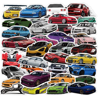 50 Peças De Adesivos Criativos Exclusivos Para Carros De Corrida , De Vinil De Desenhos Animados De Estética Muito Legal