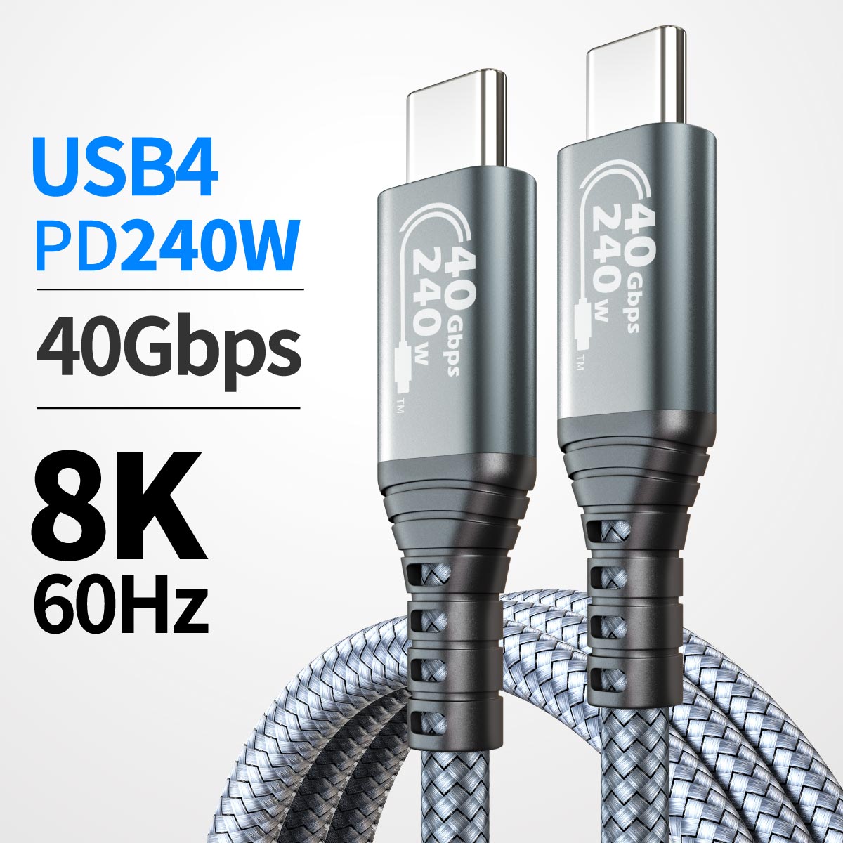 Cabo USB4 240W 40Gbps Tipo-C Completo | Carregamento Ultra-Rápido ...