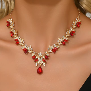 Design completo de diamante, liga de alta qualidade, best-seller, colar multicolorido para banquete, combinado com