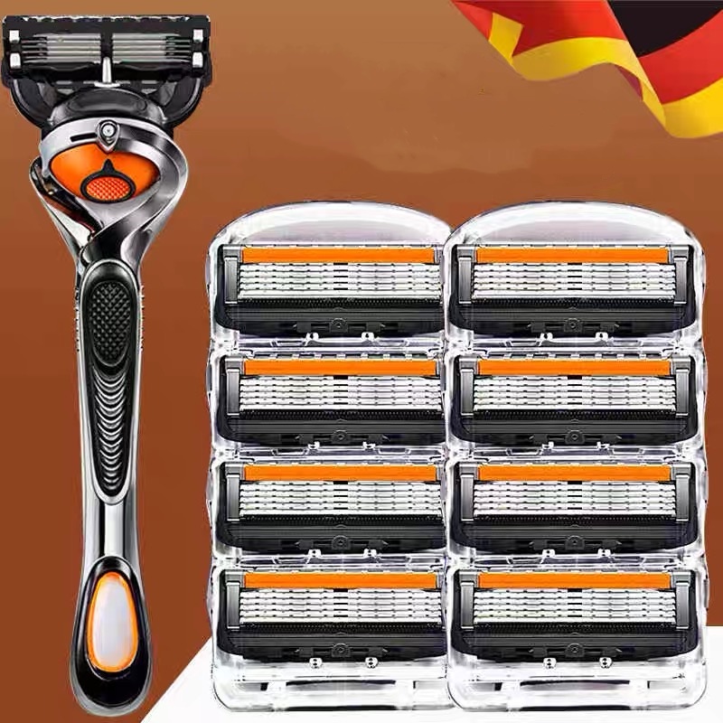 Navalha De Barbear Importada Alemã Original De 5 Camadas Para Homens, Aparador De Barba Manual Com Cabeça De Lâmina Uni