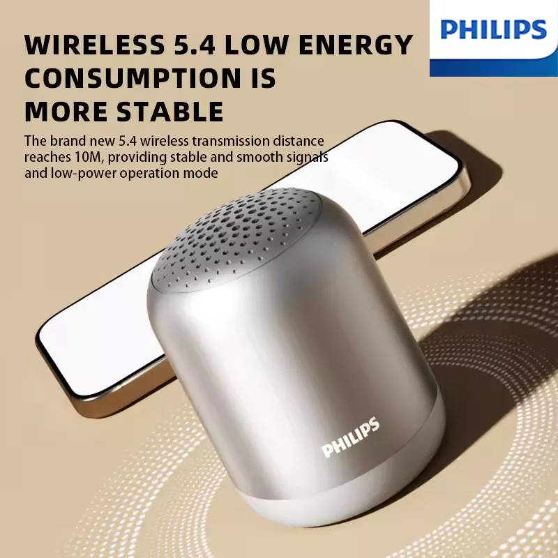 Philips TAS1110 Mini Alto-Falante Sem Fio Bluetooth HiFi Multi Dispositivo Interconexão Portátil Pro