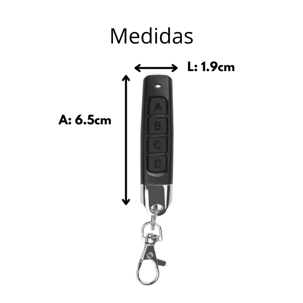 Kit de Controle Remoto Eletrônico Automático para Portão Compatível 433Mhz, 4 Botões Universais para Residências