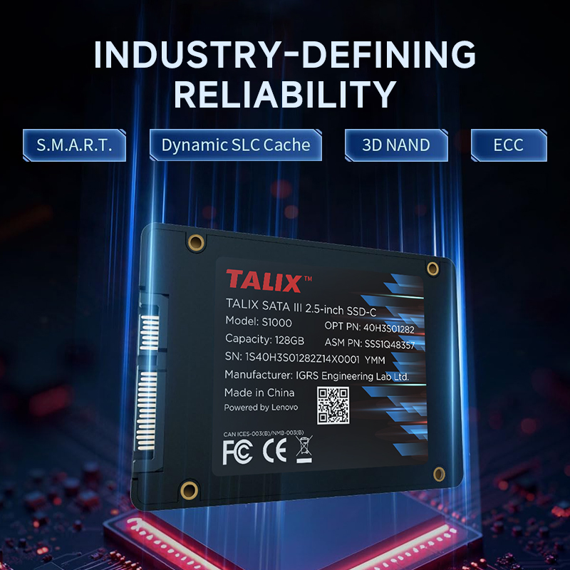 Lenovo Talix SSD 2.5 Sata, 128GB 256GB 512GB, Baixa Latência