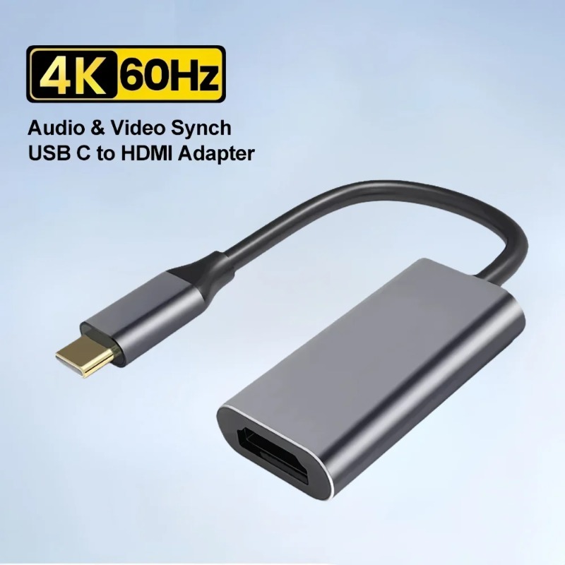 Adaptador USB-C Para HDMI 4K Ultra HD 3.1 Tipo Conversor De Vídeo Macho ...