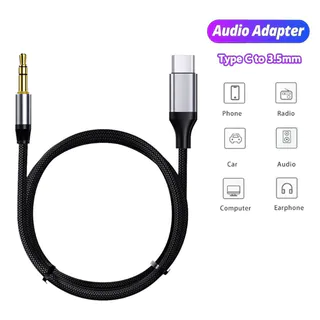 Cabo Adaptador de Áudio AUX Tipo-C para Jack 3.5mm para Carro, Caixa de Som, Fone de Ouvido em Oferta na Shopee
