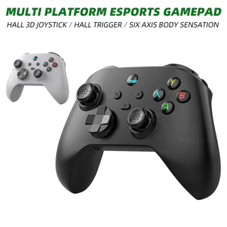 Gamepad de Jogos Sem Fio Tri-Modo com Joystick de Efeito Hall e Giroscópio de Seis Eixos para PC Steam com Bluetooth