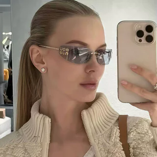 Óculos de sol de corte sem moldura na moda com sensação personalizada de alta qualidade, casual e versátil para