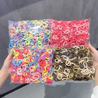 Elásticos de Cabelo Coloridos e Fofos 500 Pçs/Conj, Elásticos Lisos para Bebês, Crianças e Meninas em Oferta na Shopee