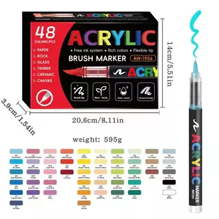 Canetas Marcadoras Acrílicas Com Controle De Tinta Inteligente De 12 Cores-Ponta Macia, Design Empilhável Para Arte Est