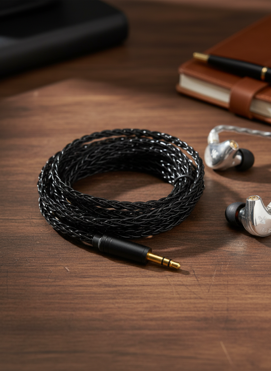 KBEAR ST12 Plus 2m 8 Núcleo Banhado A Prata Cabo IEM Atualizado Com 3.5/4.4mm 2PIN/QDC/MMCX De