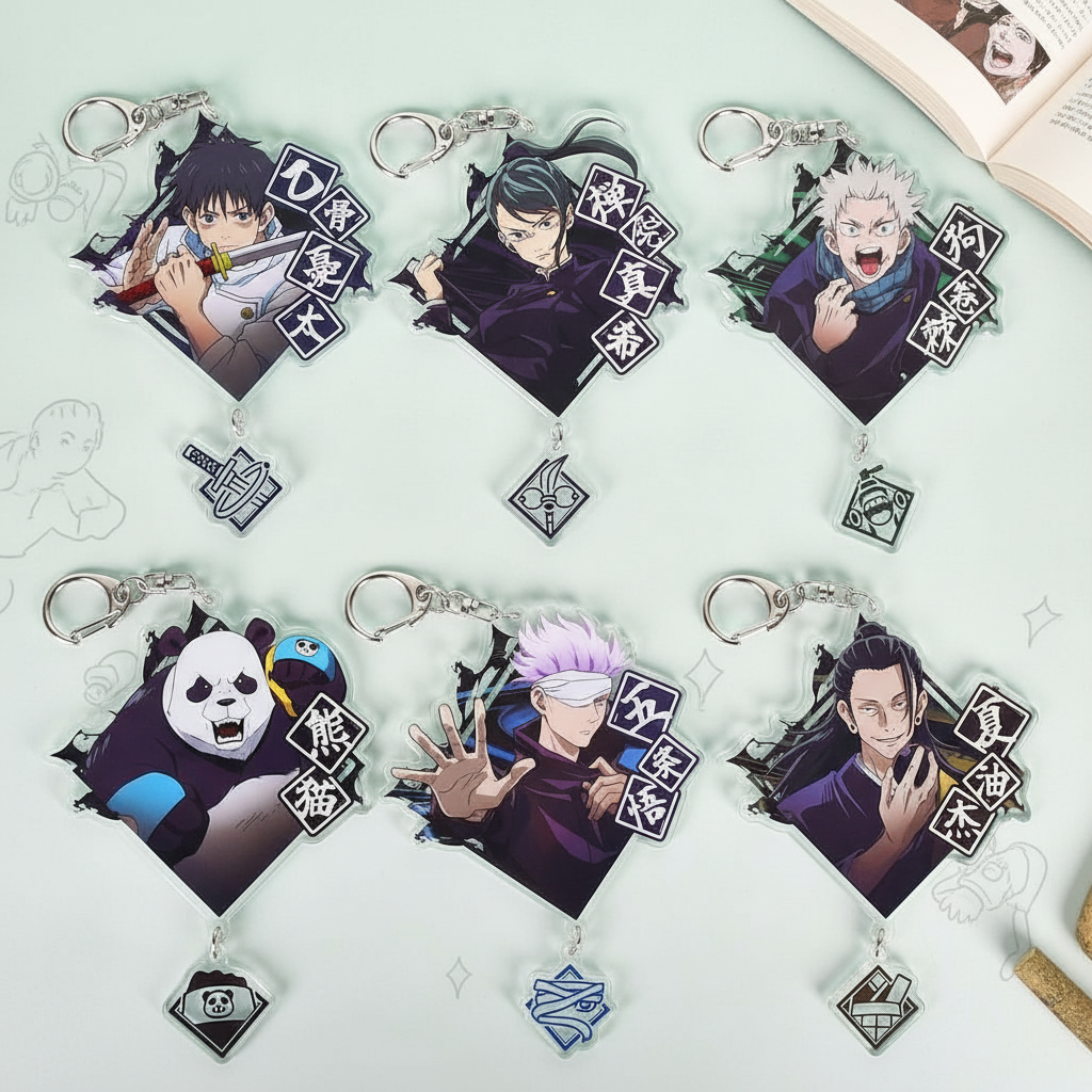 Jujutsu Kaisen Gojo Satoru e Geto Suguru Inumaki Toge Chaveiro Acrílico ...