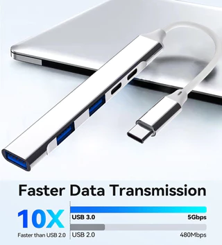 USB C HUB 5 em 1 divisor SATA para tipo C 3.0 adaptador SSD de alumínio extensão dispositivos de tablet transferência em Oferta na Shopee