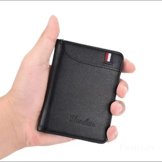 Carteira fina e macia de couro PU de alta qualidade para cartões de crédito, porta-cartões para homens, carteira