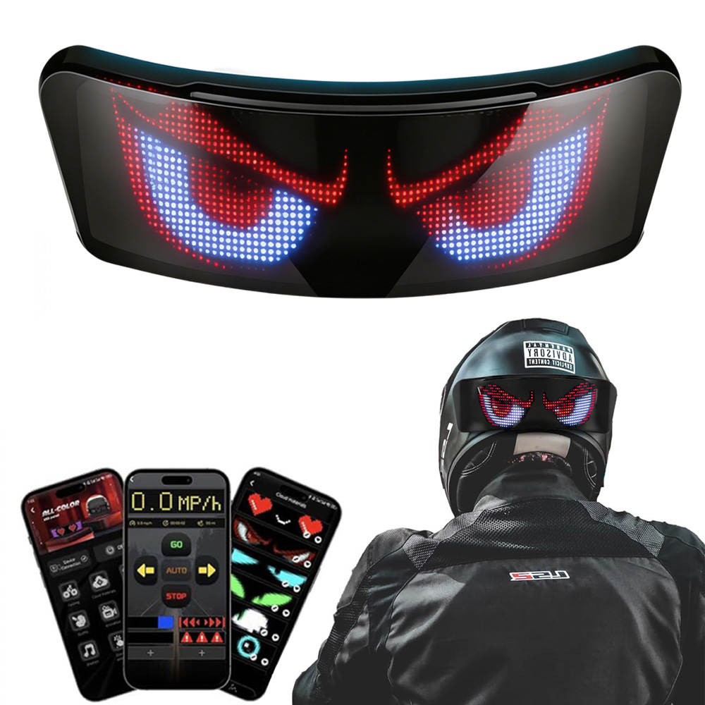 Lanterna Traseira LED para Capacete de Moto Programável