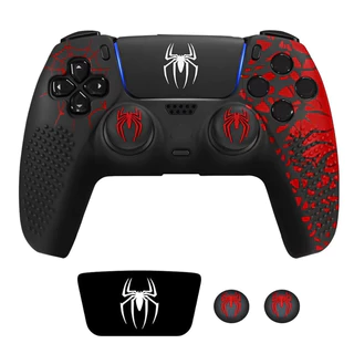 Capa de Silicone para Controle DualSense PS5 - Proteção Contra Poeira, 2 Grips para Analógicos e Adesivo para Touchpad