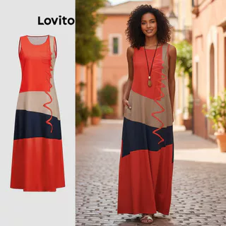 Vestido Lovito Feminino Geométrico Fresco na Black Friday 2025 | BuscaProdutos